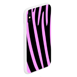 Чехол для iPhone XS Max матовый Полосы розовой зебры - фото 2