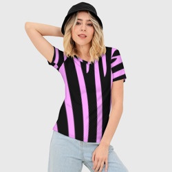 Женская футболка 3D Slim Полосы розовой зебры - фото 2