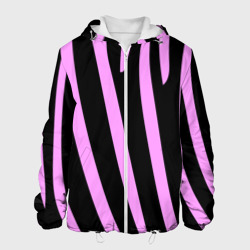 Мужская куртка 3D Полосы розовой зебры