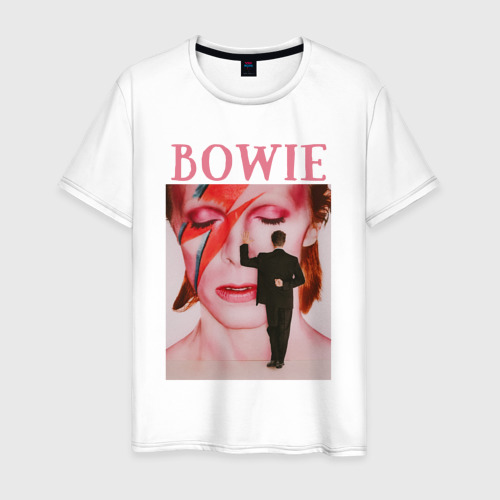 Мужская футболка из хлопка с принтом David Bowie '90 Aladdin Sane, вид спереди №1
