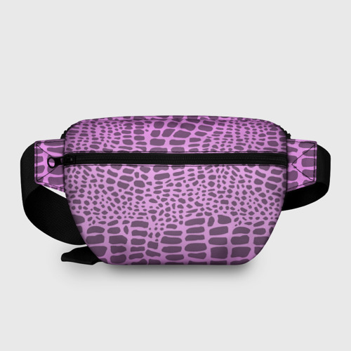 Поясная сумка 3D с принтом Розовая рептилия, вид сзади #1