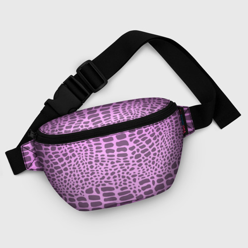 Поясная сумка 3D с принтом Розовая рептилия, фото #5