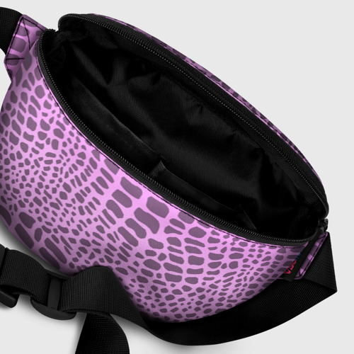 Поясная сумка 3D с принтом Розовая рептилия, фото #6