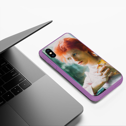 Чехол для iPhone XS Max матовый David Bowie in Haddon Hall, цвет фиолетовый - фото 5