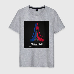 Pray for Paris – Мужская футболка хлопок с принтом купить со скидкой в -20%