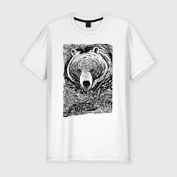 Мужская футболка хлопок Slim Хозяин русского леса - медведь