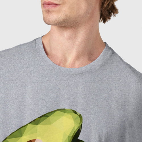 Мужская футболка хлопок с принтом Авокадо в стиле LOW POLY, фото #4