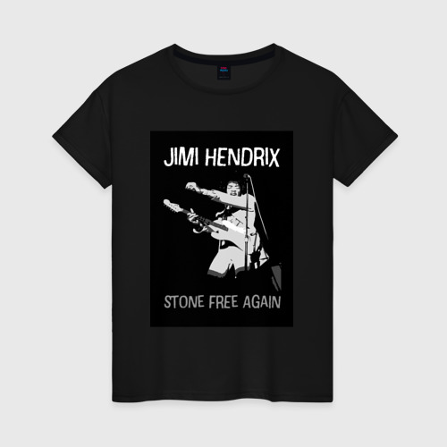 Женская футболка хлопок Tribute to Jimi Hendrix, цвет черный