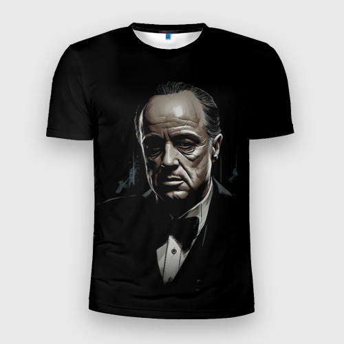 Мужская футболка 3D Slim с принтом Дон Вито  Корлеоне, вид спереди #2