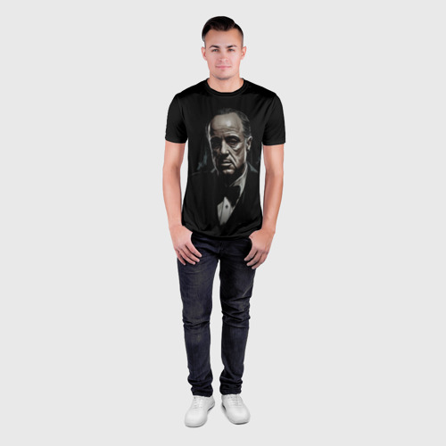 Мужская футболка 3D Slim с принтом Дон Вито  Корлеоне, вид сбоку #3