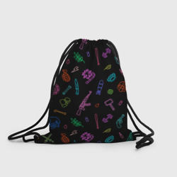 Рюкзак-мешок 3D Оружие - цветной на чёрном