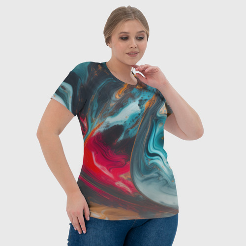 Женская футболка 3D с принтом Палитра масло, фото #4