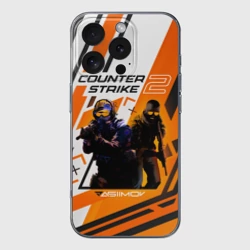 Чехол для iPhone 16 Pro силиконовый с защитой камеры CS 2 Asiimov