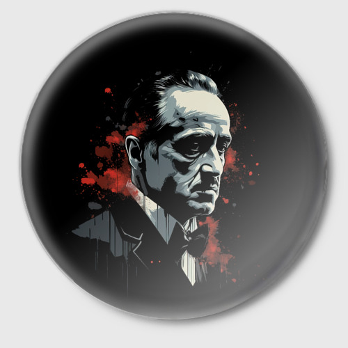 Значок Портрет Дон  Вито Корлеоне, цвет белый