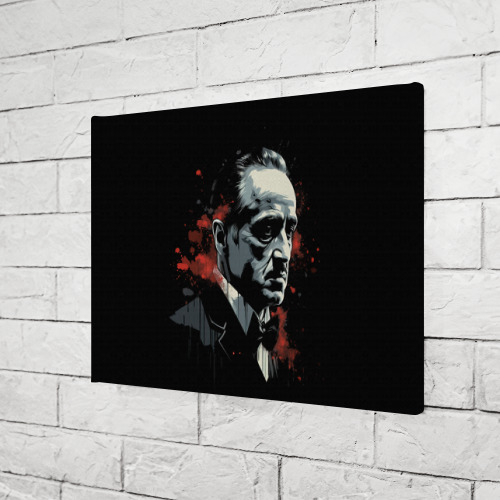 Холст прямоугольный Портрет Дон  Вито Корлеоне, цвет 3D печать - фото 3