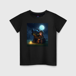 Детская футболка хлопок Друзья Иккинг и Беззубик Как приручить дракона
