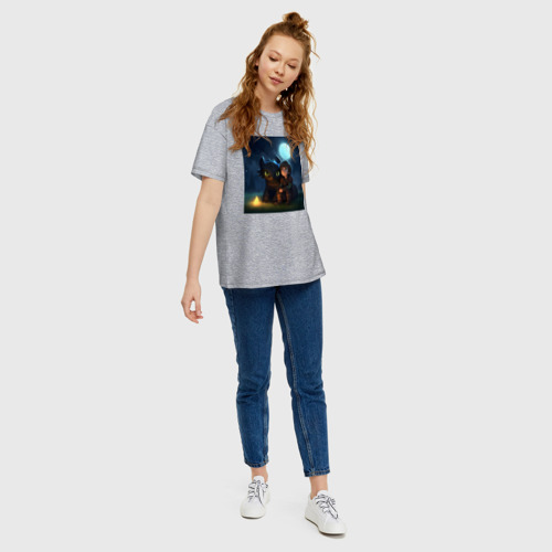 Женская футболка хлопок Oversize Друзья Иккинг и Беззубик Как приручить дракона, цвет меланж - фото 5
