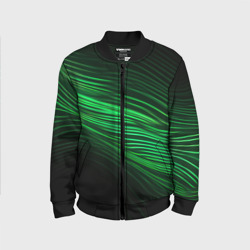 Детский бомбер 3D Green  neon  lines