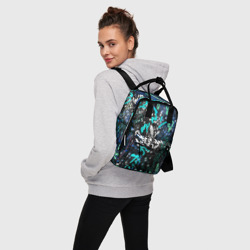Женский рюкзак 3D Цветные росписи на чёрнам - фото 2