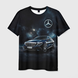 Мужская футболка 3D Mercedes Benz galaxy