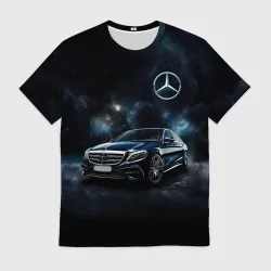 Мужская футболка 3D Mercedes Benz galaxy