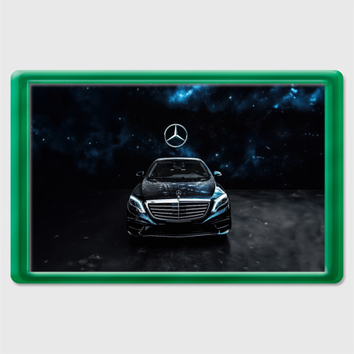 Магнит 45*70 Mercedes Benz space background, цвет зеленый