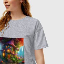 Женская футболка хлопок Oversize Волшебный домик фей - фото 2