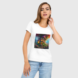Женская футболка хлопок Slim Волшебный домик фей - фото 2