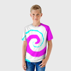 Детская футболка 3D Тай-дай розовый - фото 2