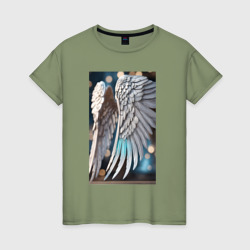 Ангельские крылья - нейросеть – Женская футболка хлопок с принтом купить со скидкой в -20%