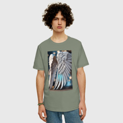 Мужская футболка хлопок Oversize Ангельские крылья - нейросеть - фото 2
