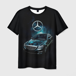 Мужская футболка 3D Mercedes Benz dark style