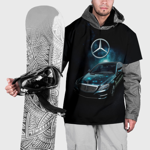 Накидка на куртку 3D Mercedes Benz dark style, цвет 3D печать