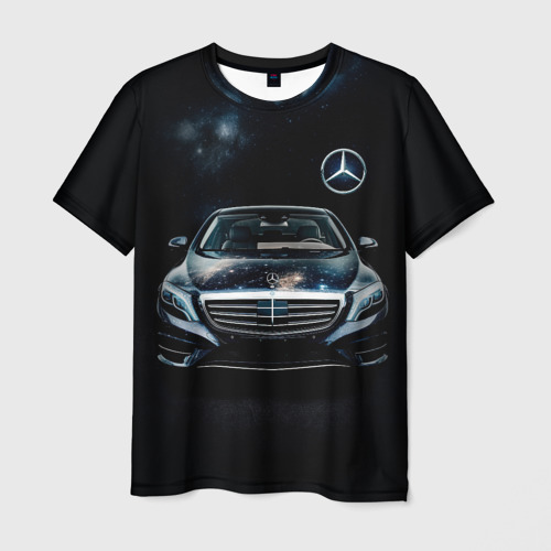 Мужская футболка с принтом Mercedes    Benz, вид спереди №1