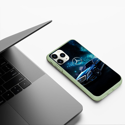 Чехол для iPhone 11 Pro матовый с принтом Синий  мерседес, фото #5