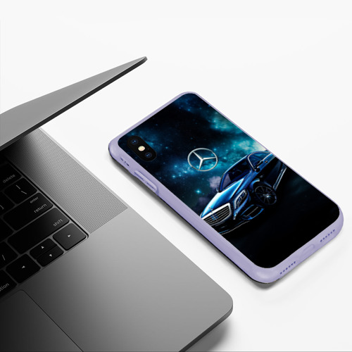 Чехол для iPhone XS Max матовый с принтом Синий  мерседес, фото #5