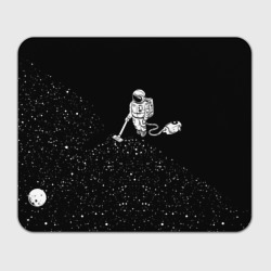 Прямоугольный коврик для мышки Космонавт пылесосит звезды