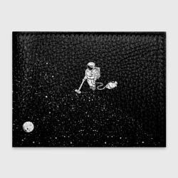 Обложка для студенческого билета Космонавт пылесосит звезды