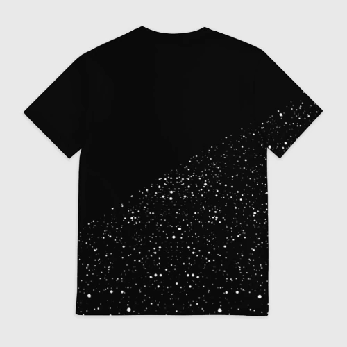 Мужская футболка 3D с принтом Космонавт пылесосит звезды, вид сзади #1