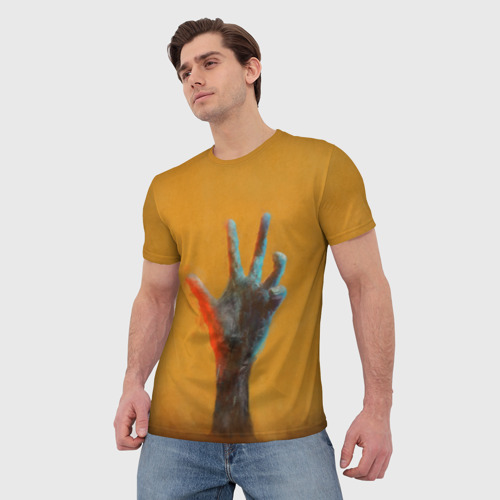 Мужская футболка 3D с принтом Рука зомби, фото на моделе #1