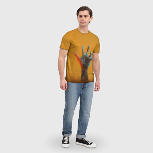 Мужская футболка 3D с принтом Рука зомби, вид сбоку #3