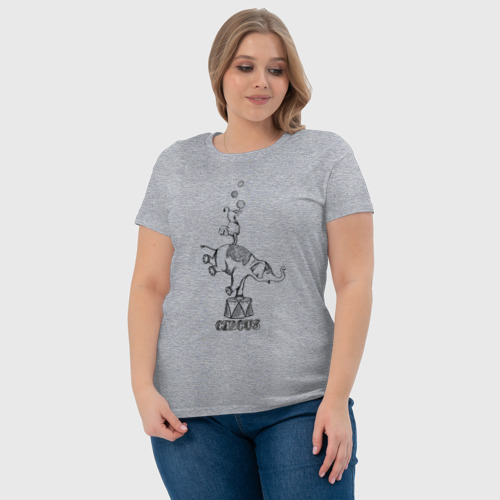 Женская футболка хлопок Циркачи, цвет меланж - фото 6