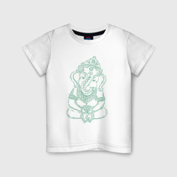 Детская футболка хлопок Ганеша зеленый лайн