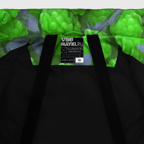 Зимняя куртка для мальчиков 3D с принтом Зелёная малина, фото #5