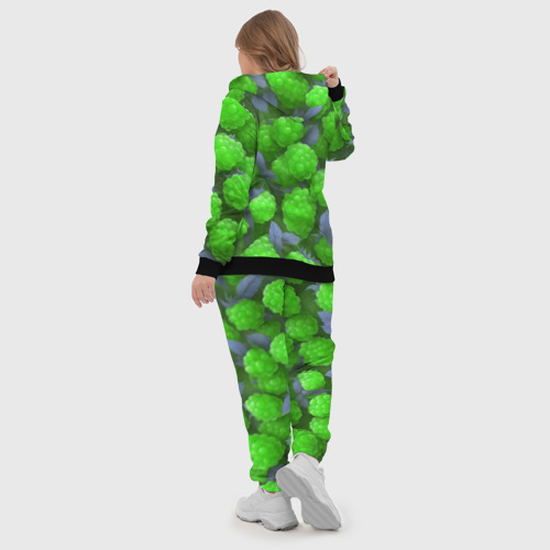 Женский костюм 3D с принтом Зелёная малина, вид сзади #2
