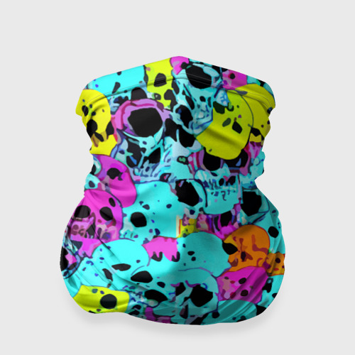 Бандана-труба 3D Паттерн из черепов - поп-арт - иллюзия, цвет 3D печать