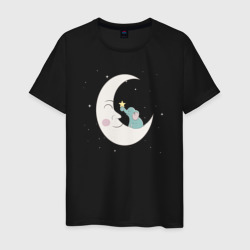 Мужская футболка хлопок Слонёнок на луне