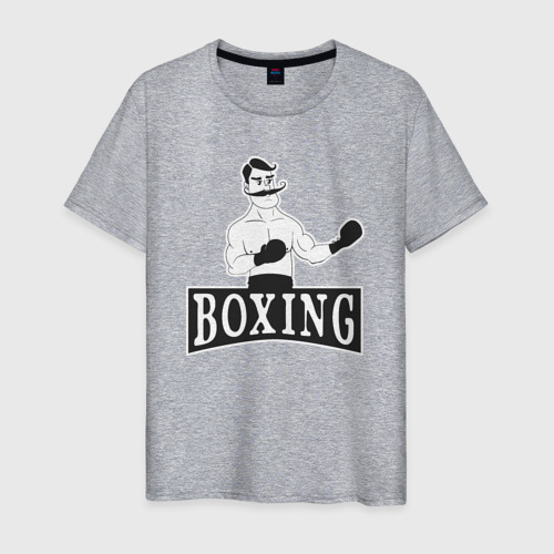 Мужская футболка хлопок с принтом Boxing man, вид спереди #2