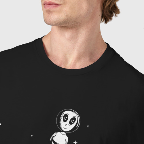 Мужская футболка хлопок Alien in space, цвет черный - фото 6