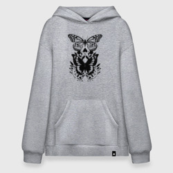 Худи SuperOversize хлопок Две бабочки - татуировка